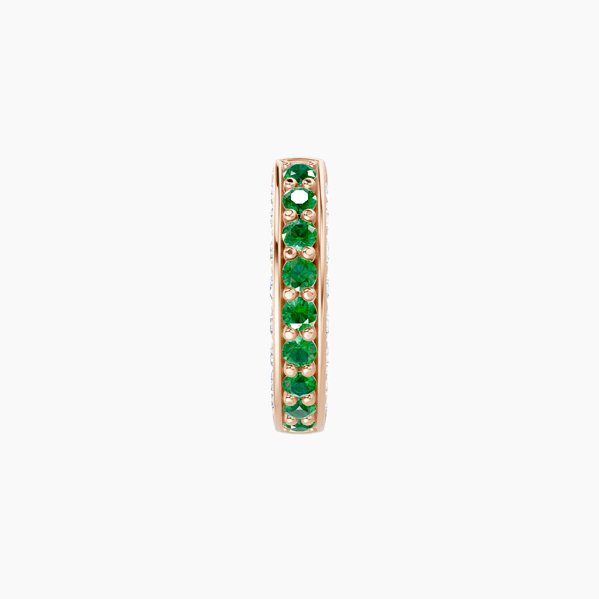 Damia | 18k Rose Gold 6.5 mm Emerald & Diamond Hoop Piercing