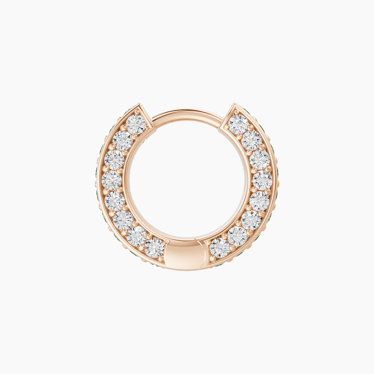 Damia | 18k Rose Gold 6.5 mm Emerald & Diamond Hoop Piercing