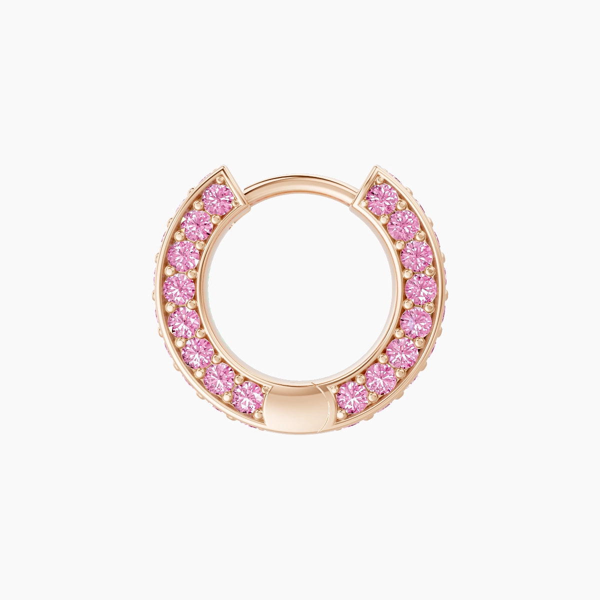 Damia | 18k Rose Gold 6.5 mm Pink Sapphire Hoop Piercing