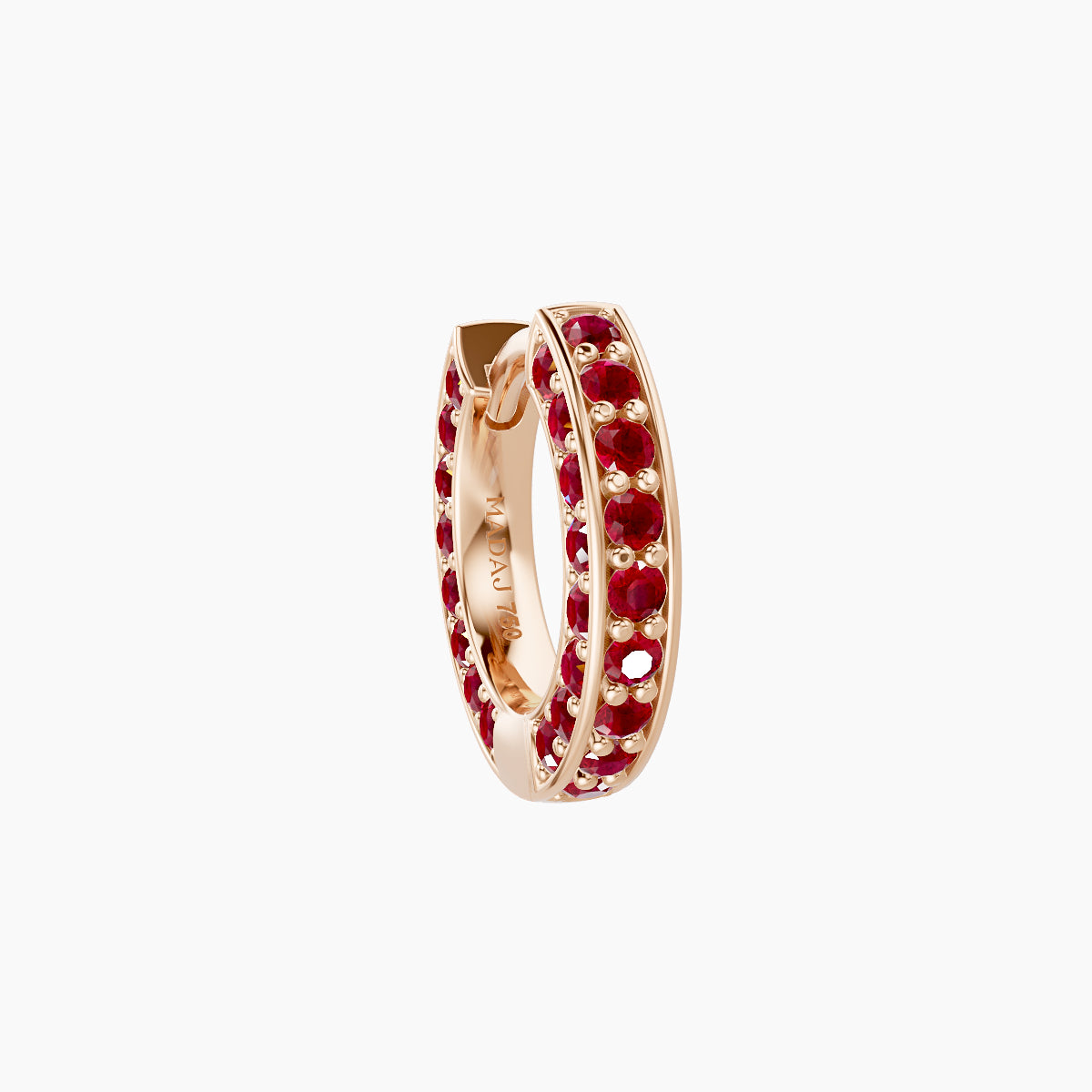Damia | 18k Rose Gold 6.5 mm Ruby Hoop Piercing