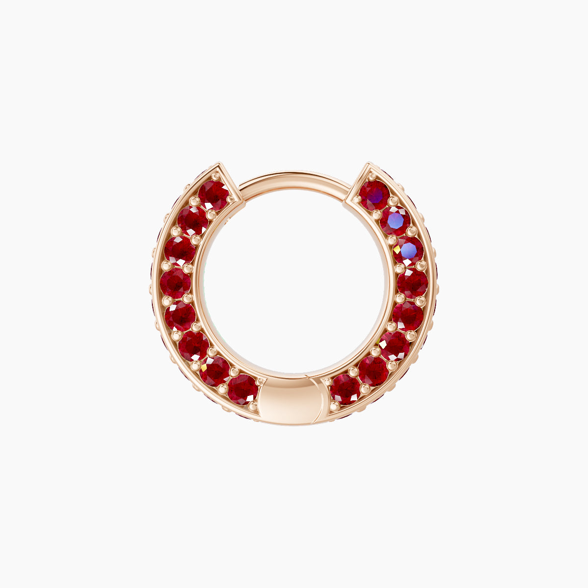 Damia | 18k Rose Gold 6.5 mm Ruby Hoop Piercing