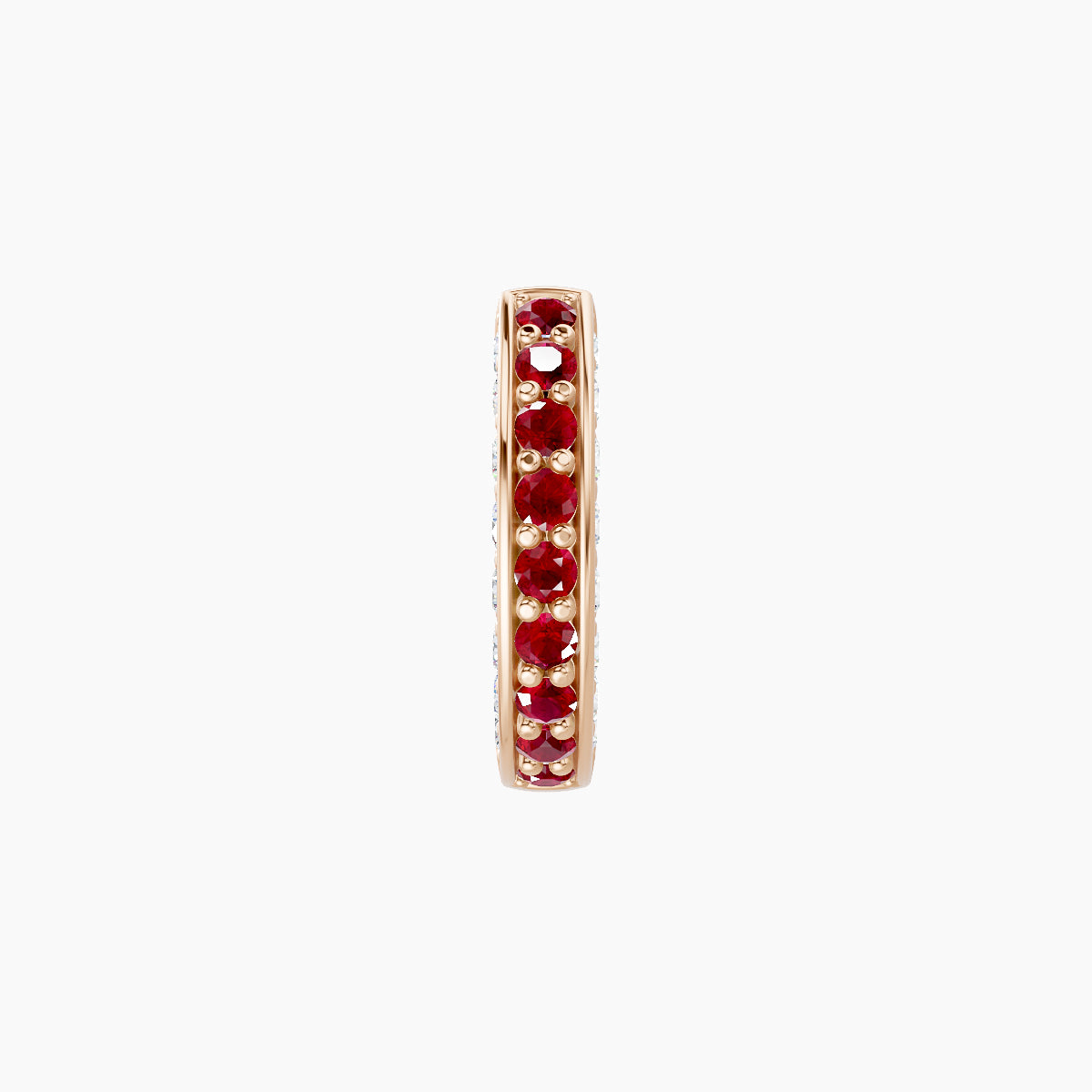 Damia | 18k Rose Gold 6.5 mm Ruby & Diamond Hoop Piercing