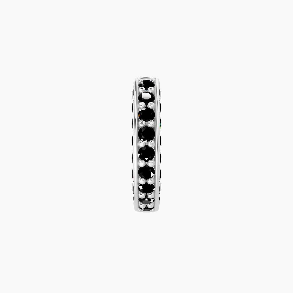 Damia | 18k White Gold 6.5 mm Black Diamond Hoop Piercing