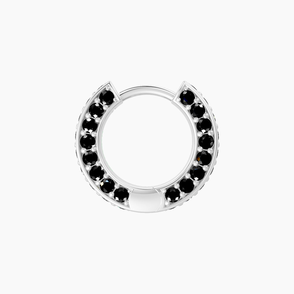 Damia | 18k White Gold 6.5 mm Black Diamond Hoop Piercing