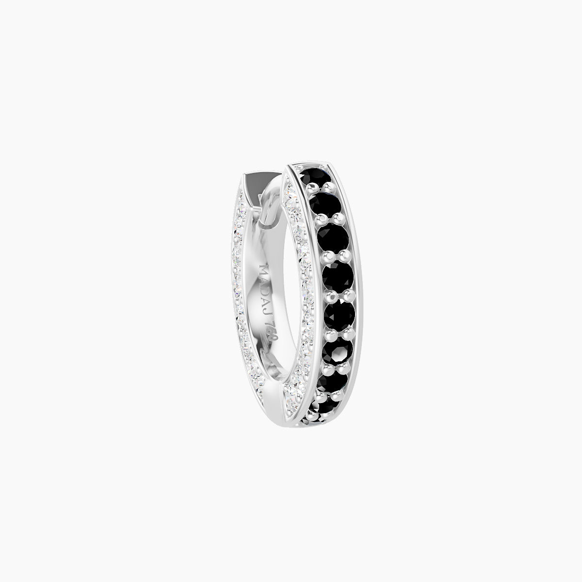 Damia | 18k White Gold 6.5 mm Black Diamond & Diamond Hoop Piercing