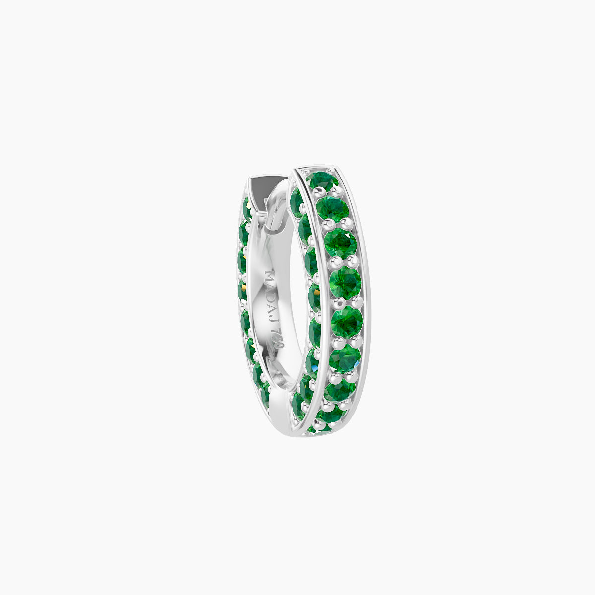 Damia | 18k White Gold 6.5 mm Emerald Hoop Piercing