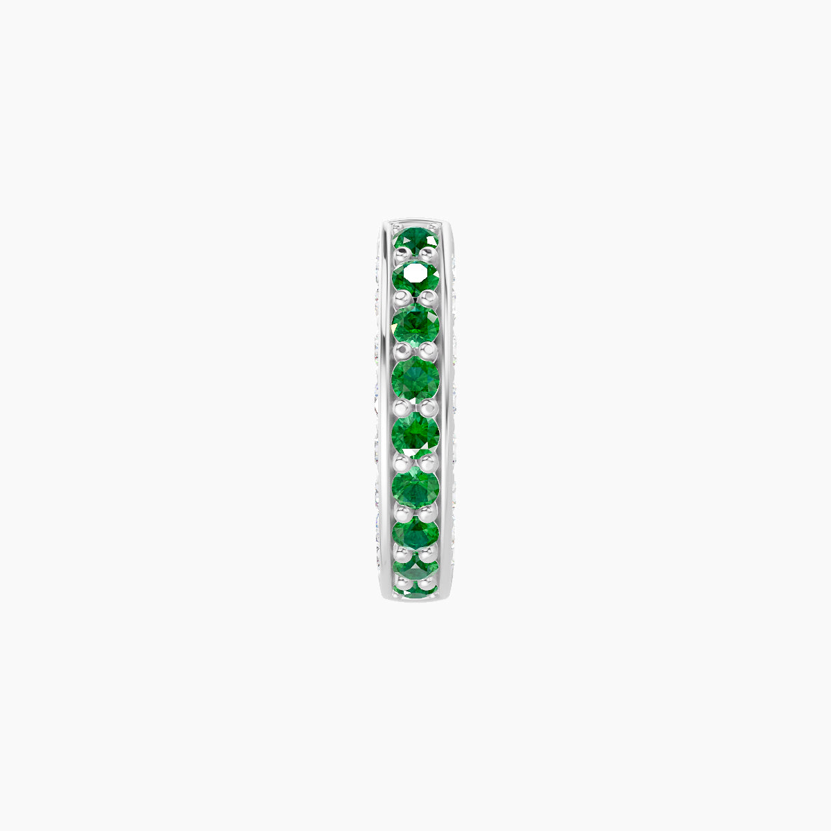 Damia | 18k White Gold 6.5 mm Emerald & Diamond Hoop Piercing