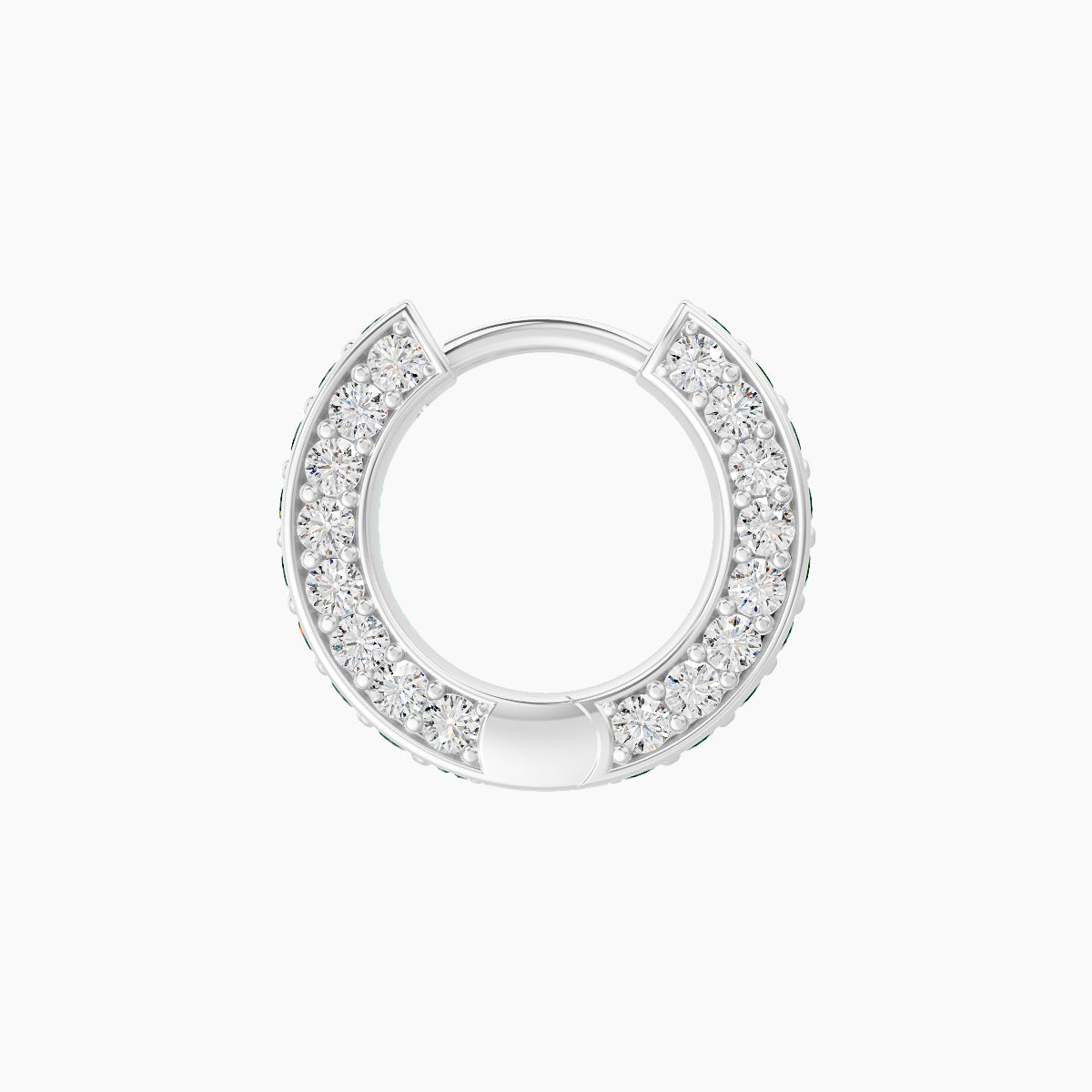 Damia | 18k White Gold 6.5 mm Emerald & Diamond Hoop Piercing