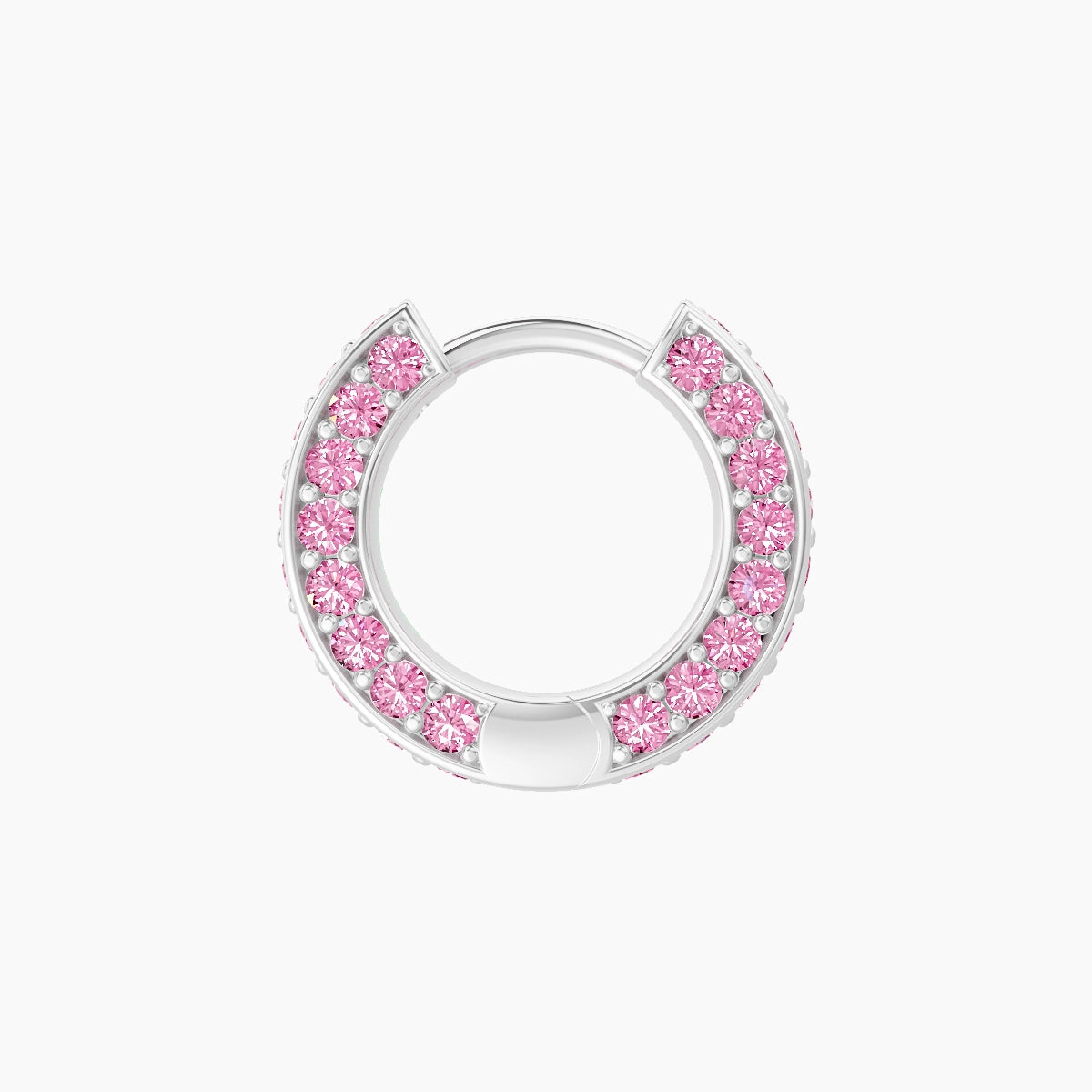 Damia | 18k White Gold 6.5 mm Pink Sapphire Hoop Piercing