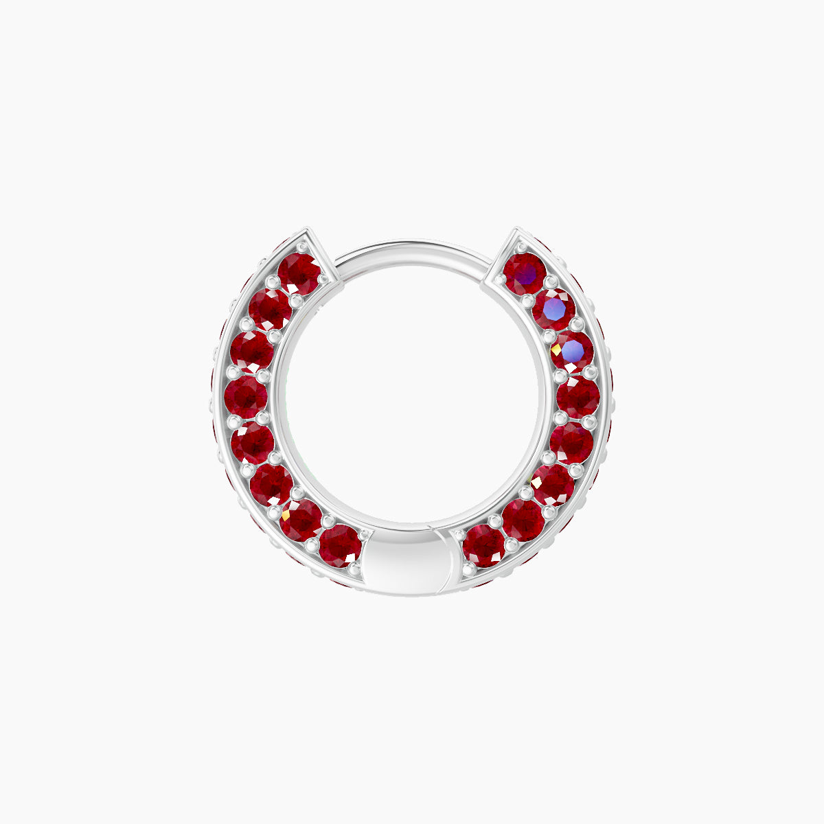 Damia | 18k White Gold 6.5 mm Ruby Hoop Piercing