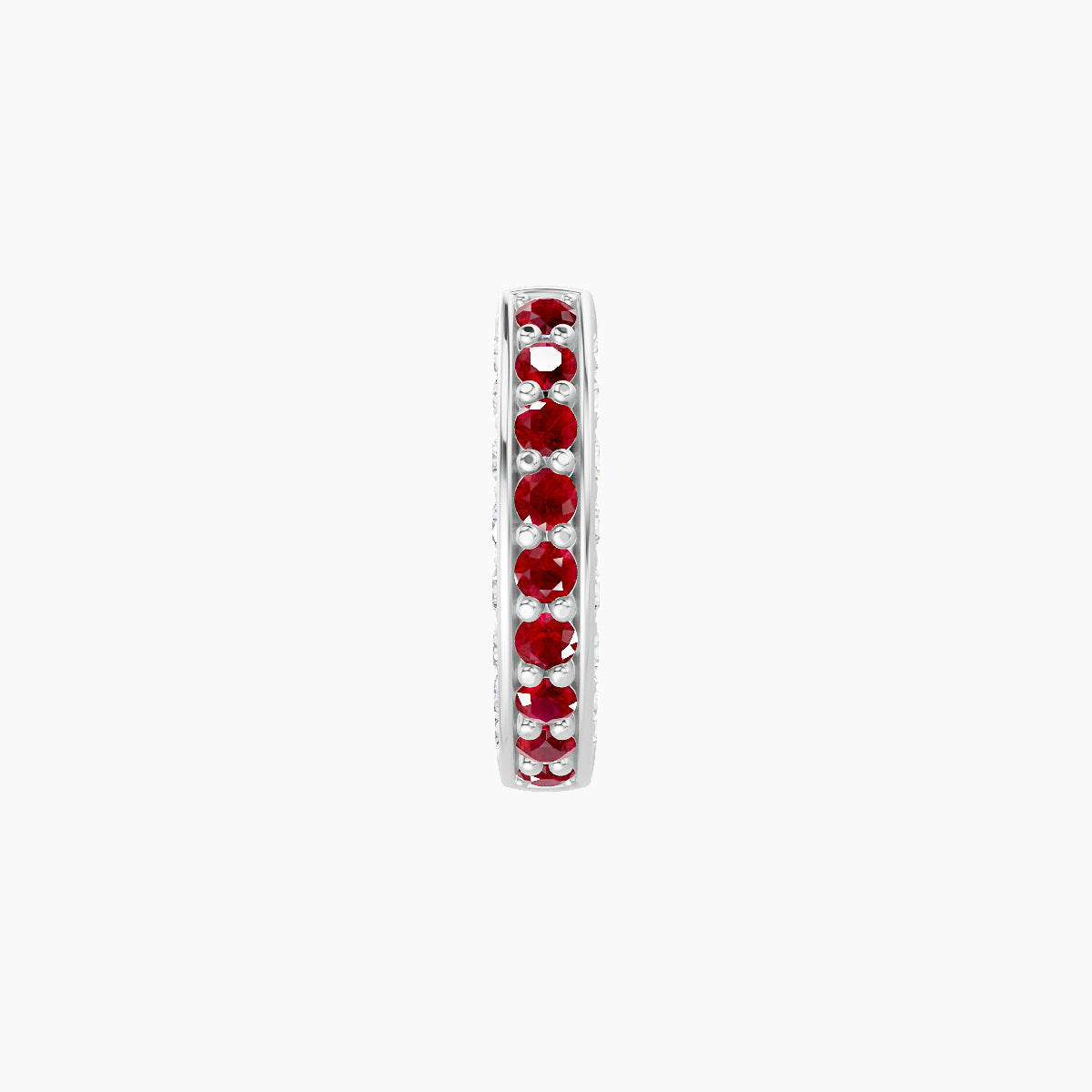Damia | 18k White Gold 6.5 mm Ruby & Diamond Hoop Piercing