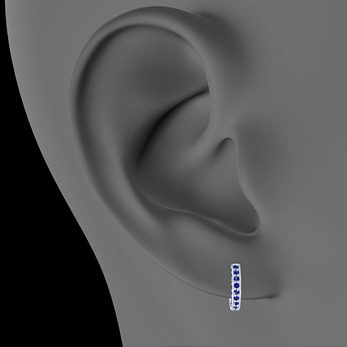 Damia | 18k White Gold 6.5 mm Sapphire Hoop Piercing