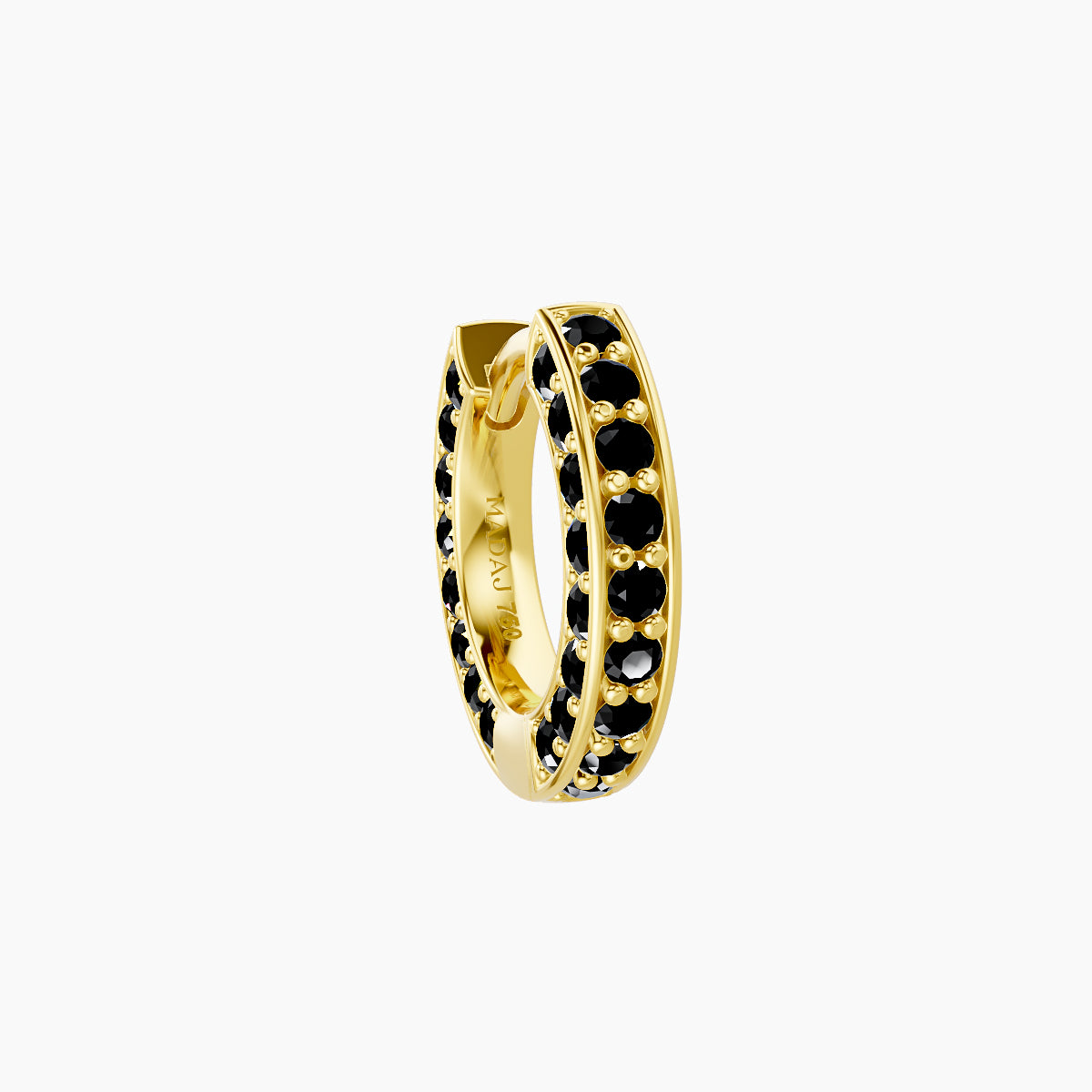 Damia | 18k Yellow Gold 6.5 mm Black Diamond Hoop Piercing