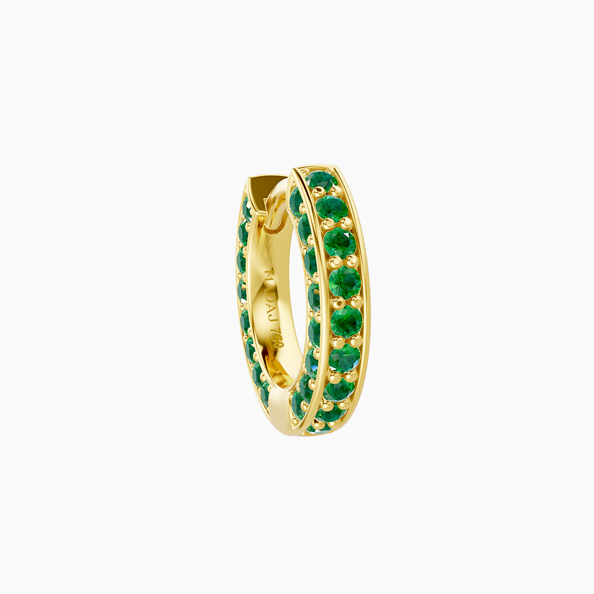 Damia | 18k Yellow Gold 6.5 mm Emerald Hoop Piercing