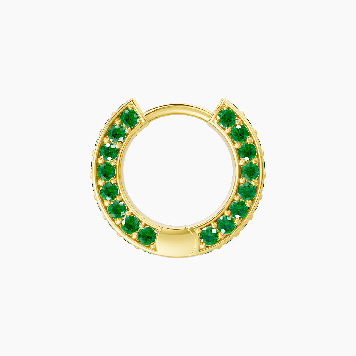Damia | 18k Yellow Gold 6.5 mm Emerald Hoop Piercing
