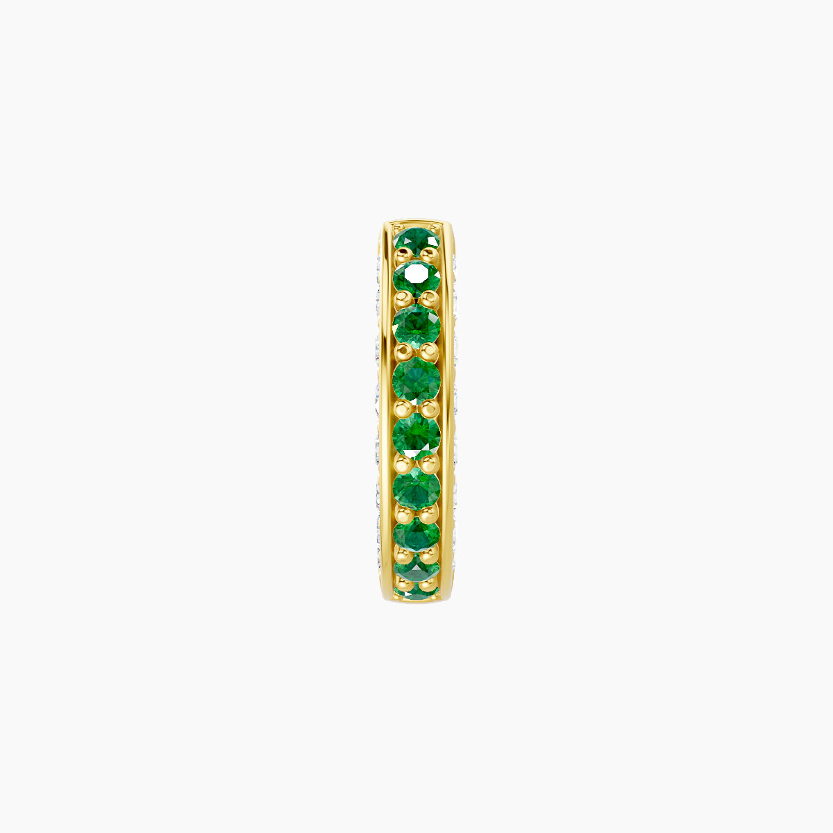 Damia | 18k Yellow Gold 6.5 mm Emerald & Diamond Hoop Piercing