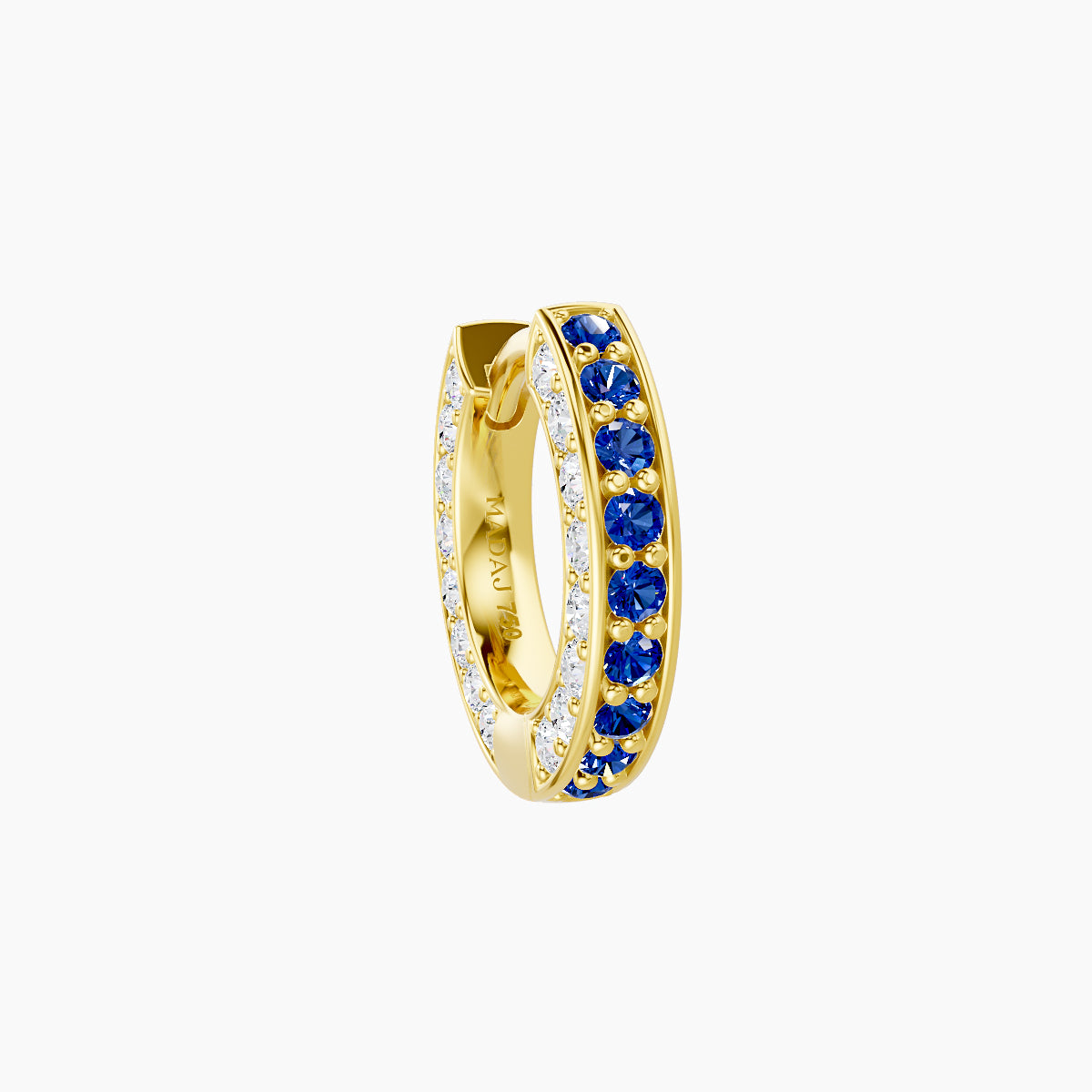 Damia | 18k Yellow Gold 6.5 mm Sapphire & Diamond Hoop Piercing