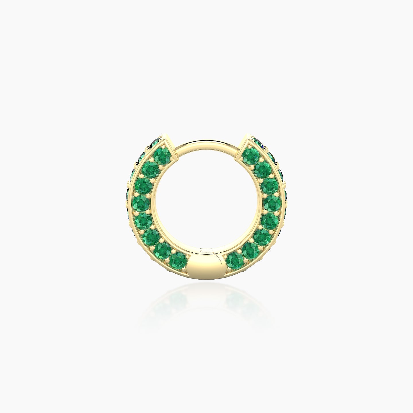 Damia | 18k Yellow Gold 6.5 mm Emerald Hoop Piercing