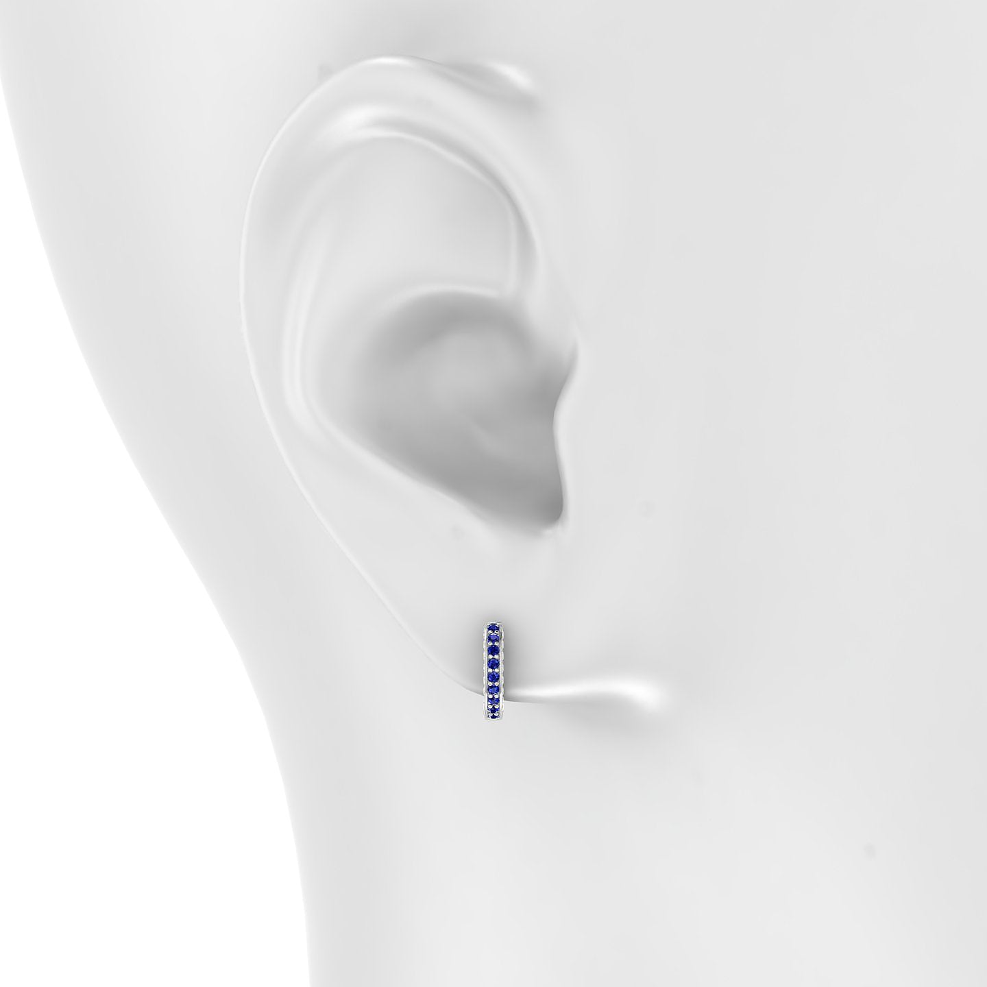 Damia | 18k White Gold 6.5 mm Sapphire & Diamond Hoop Piercing