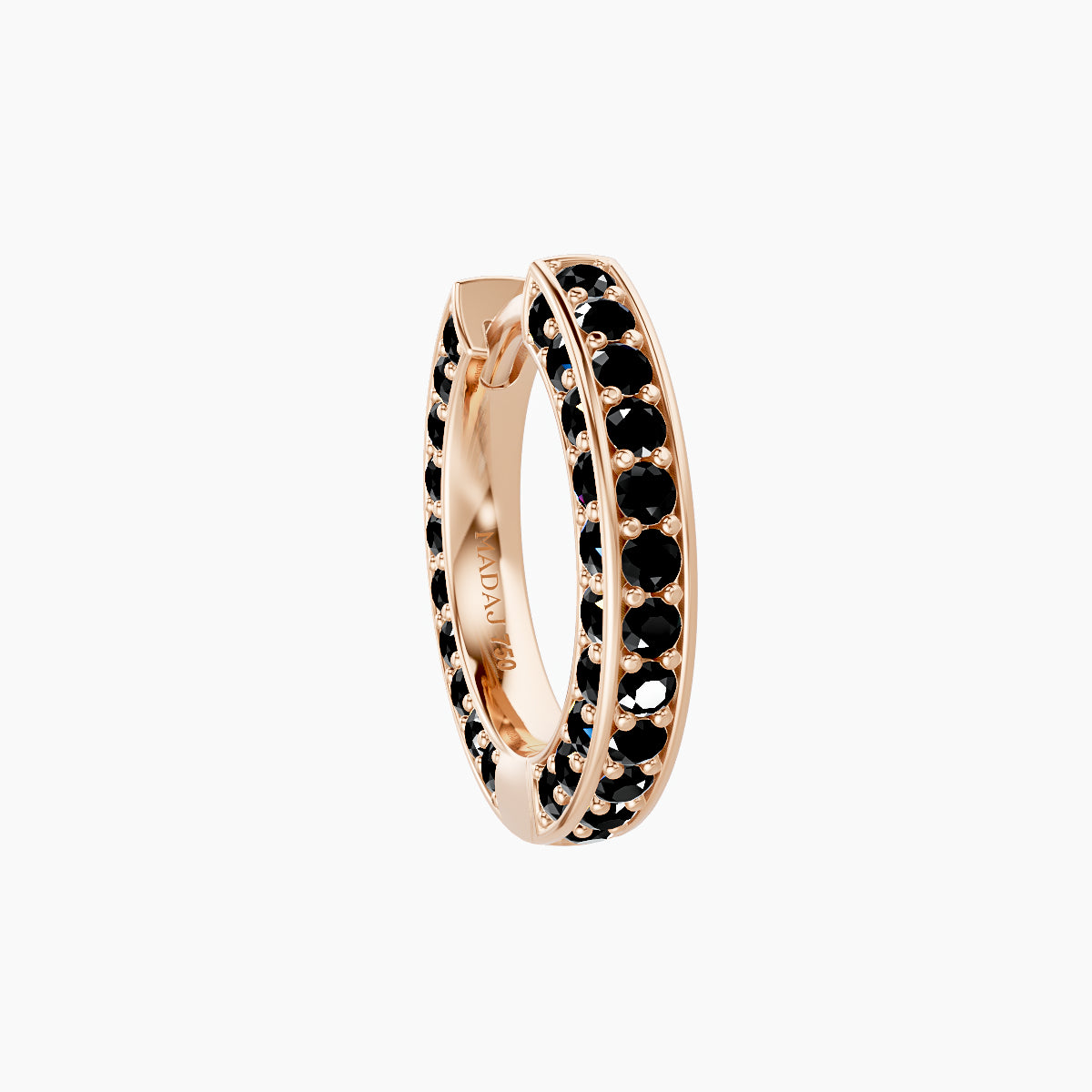 Damia | 18k Rose Gold 8 mm Black Diamond Hoop Piercing