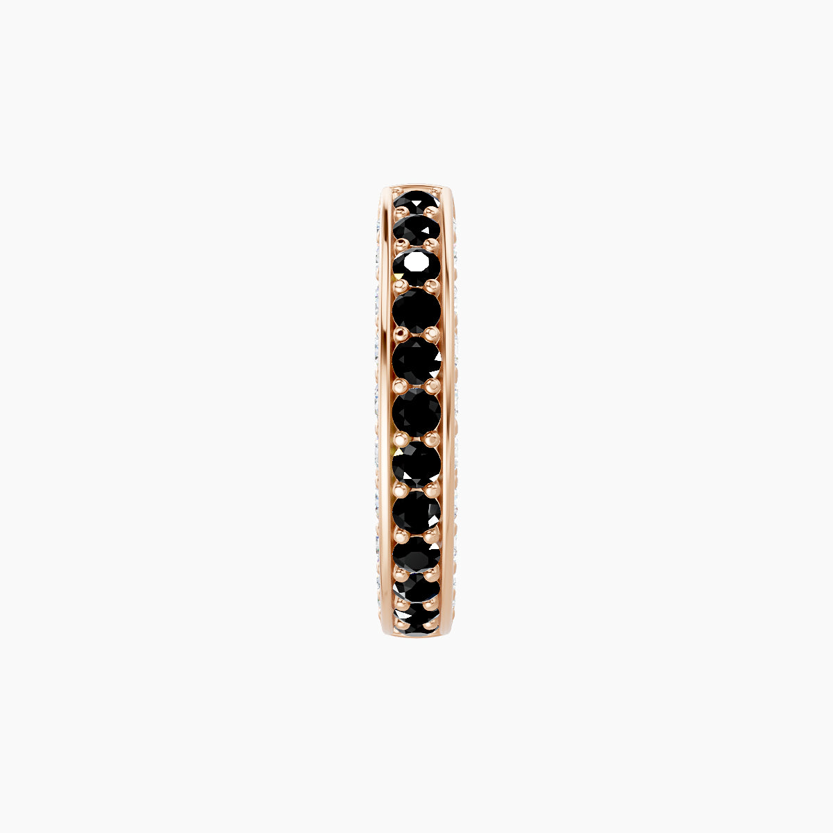 Damia | 18k Rose Gold 8 mm Black Diamond & Diamond Hoop Piercing