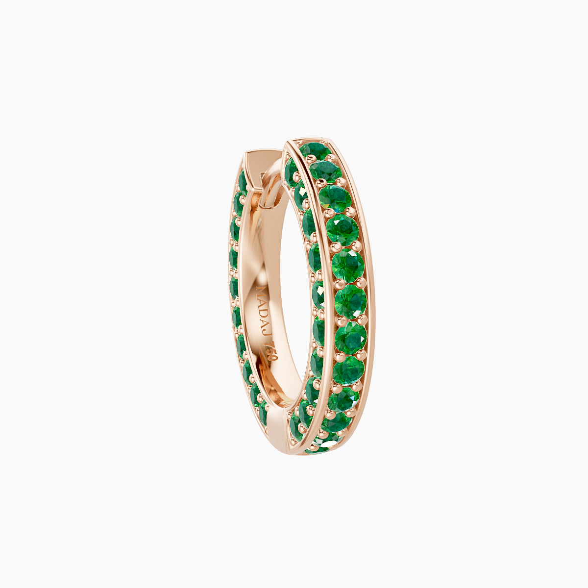 Damia | 18k Rose Gold 8 mm Emerald Hoop Piercing