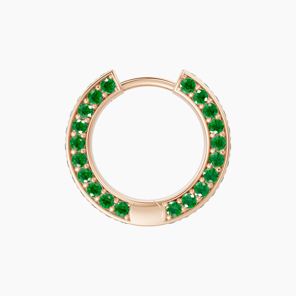 Damia | 18k Rose Gold 8 mm Emerald Hoop Piercing