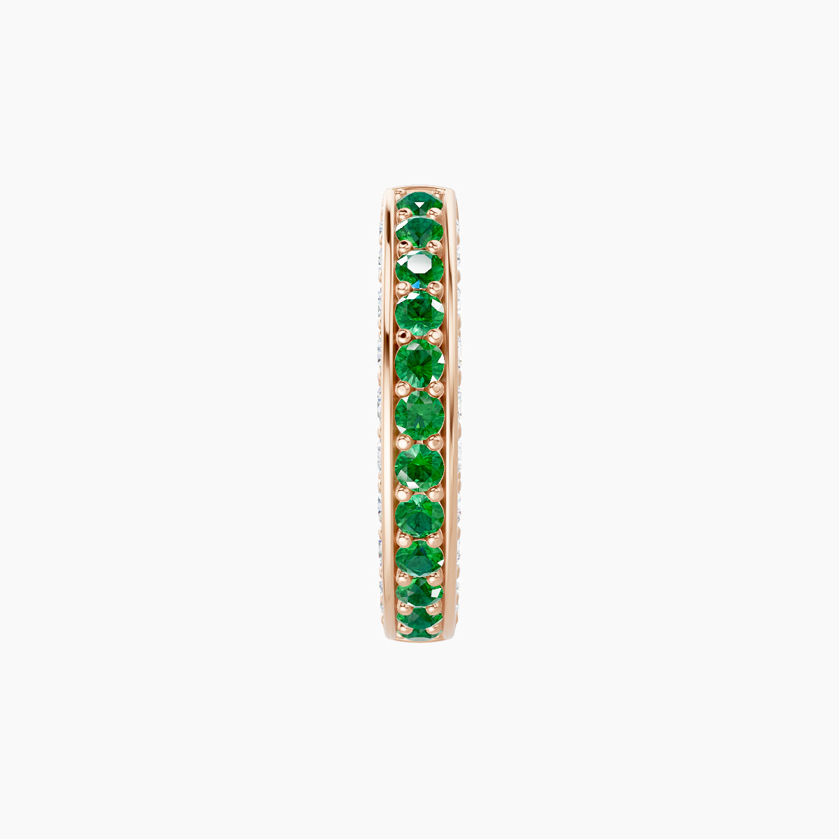 Damia | 18k Rose Gold 8 mm Emerald & Diamond Hoop Piercing
