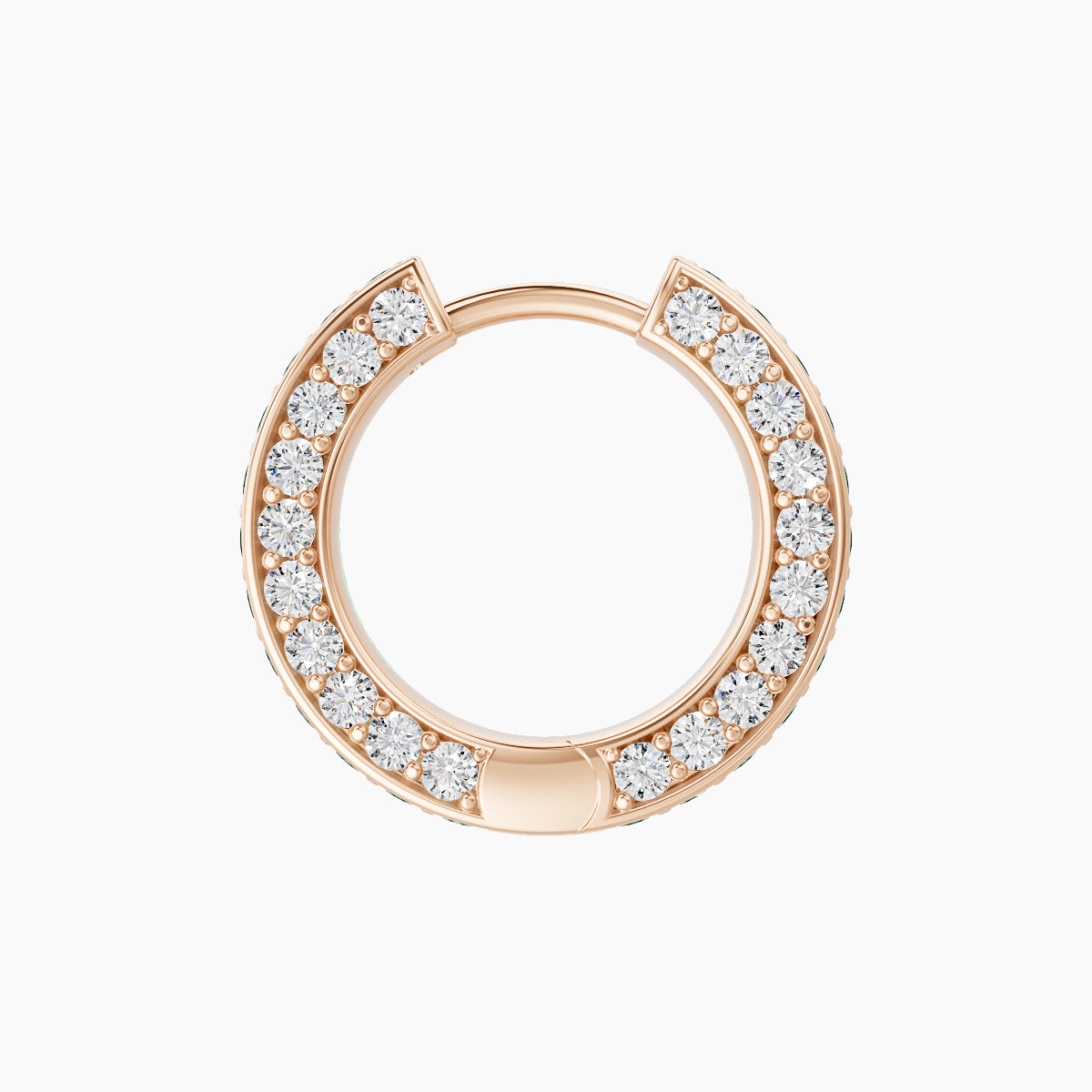 Damia | 18k Rose Gold 8 mm Emerald & Diamond Hoop Piercing
