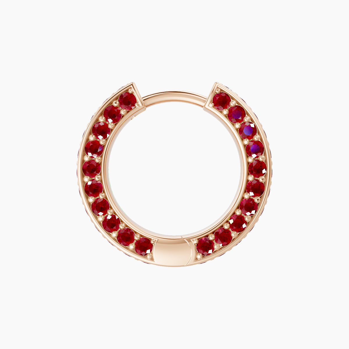 Damia | 18k Rose Gold 8 mm Ruby Hoop Piercing