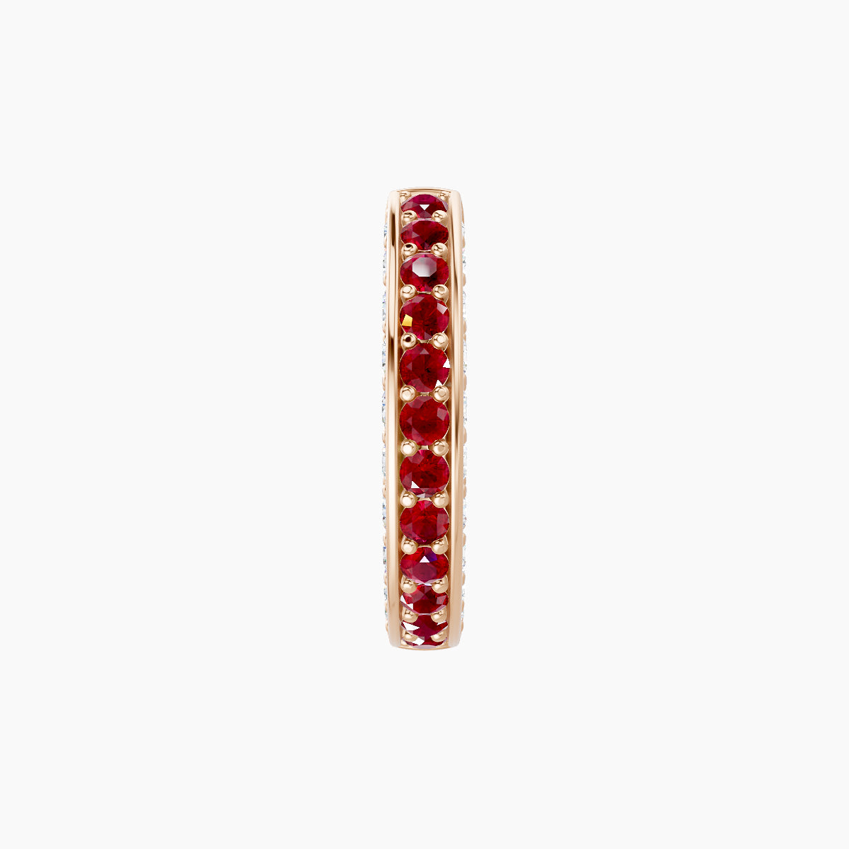 Damia | 18k Rose Gold 8 mm Ruby & Diamond Hoop Piercing