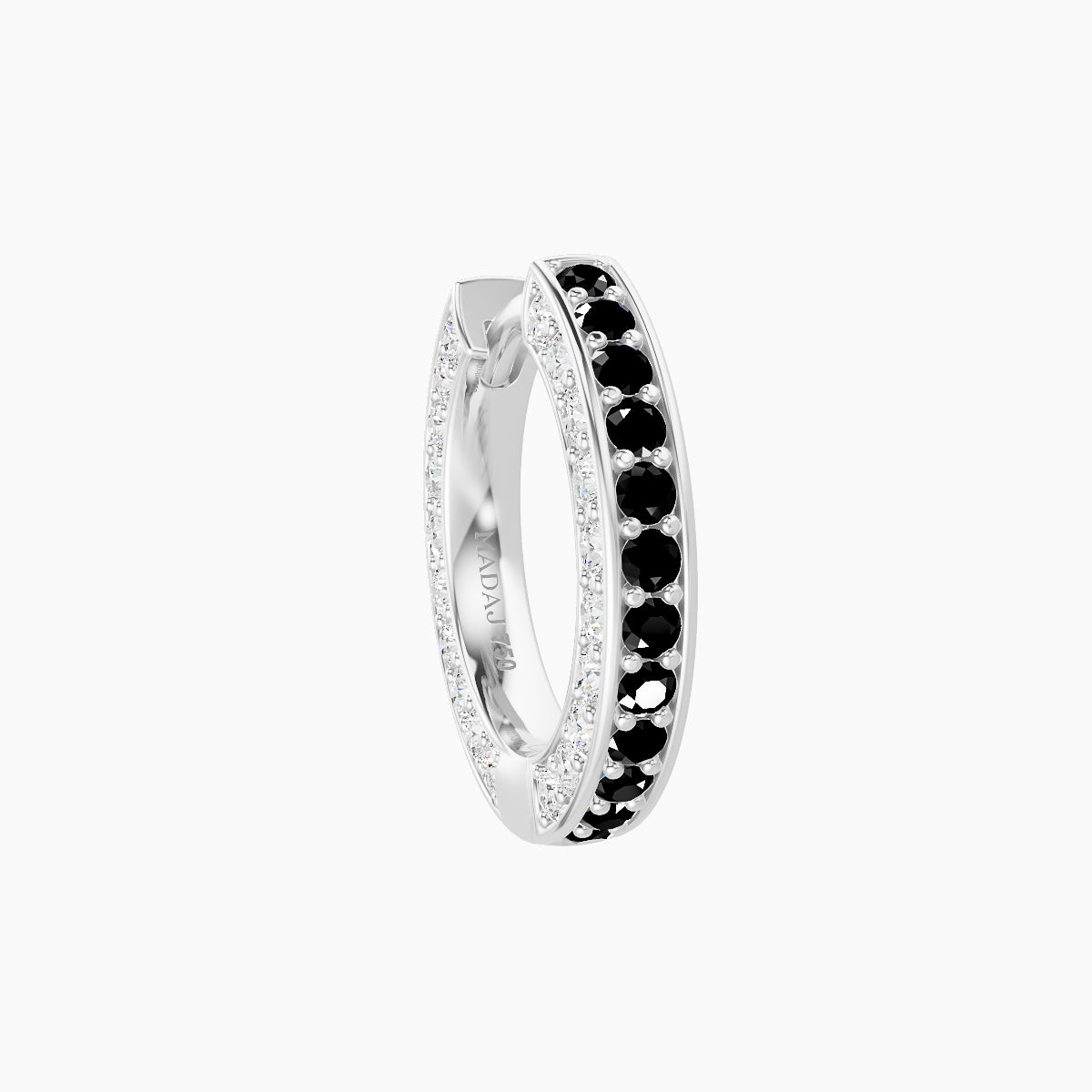 Damia | 18k White Gold 8 mm Black Diamond & Diamond Hoop Piercing