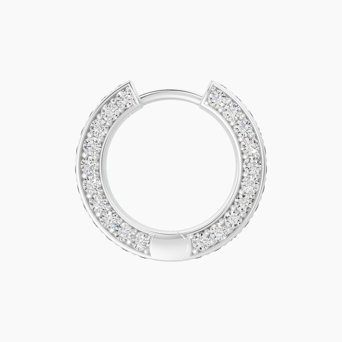 Damia | 18k White Gold 8 mm Black Diamond & Diamond Hoop Piercing