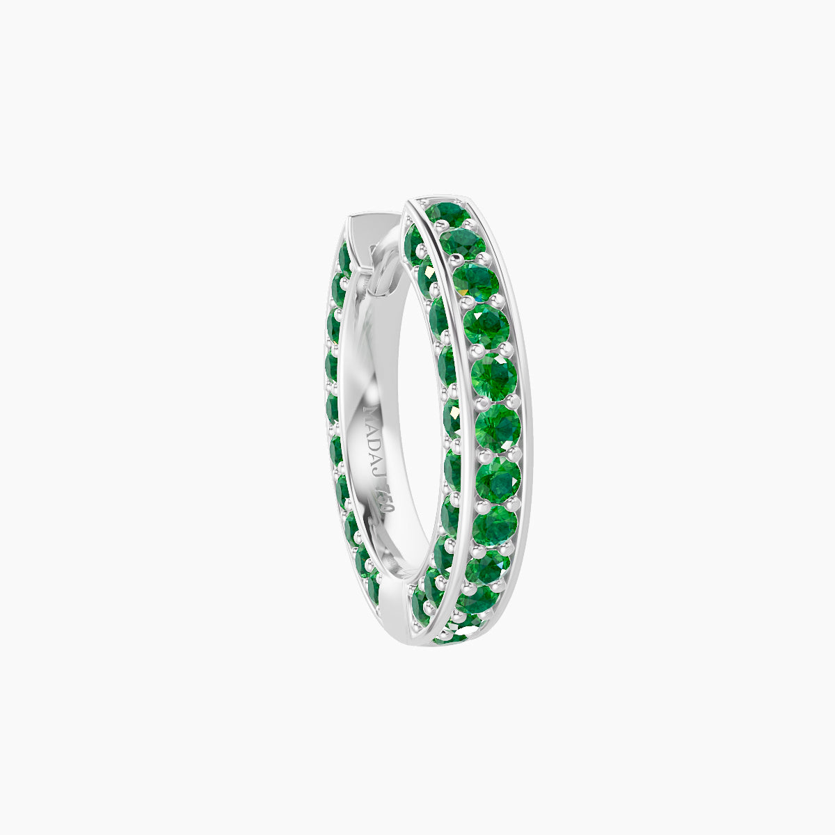 Damia | 18k White Gold 8 mm Emerald Hoop Piercing