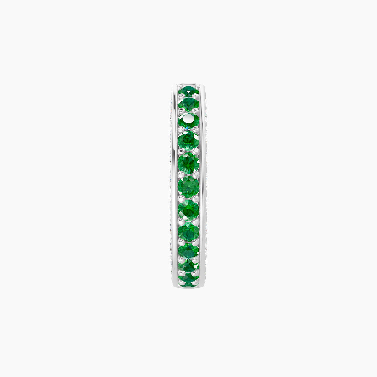 Damia | 18k White Gold 8 mm Emerald & Diamond Hoop Piercing