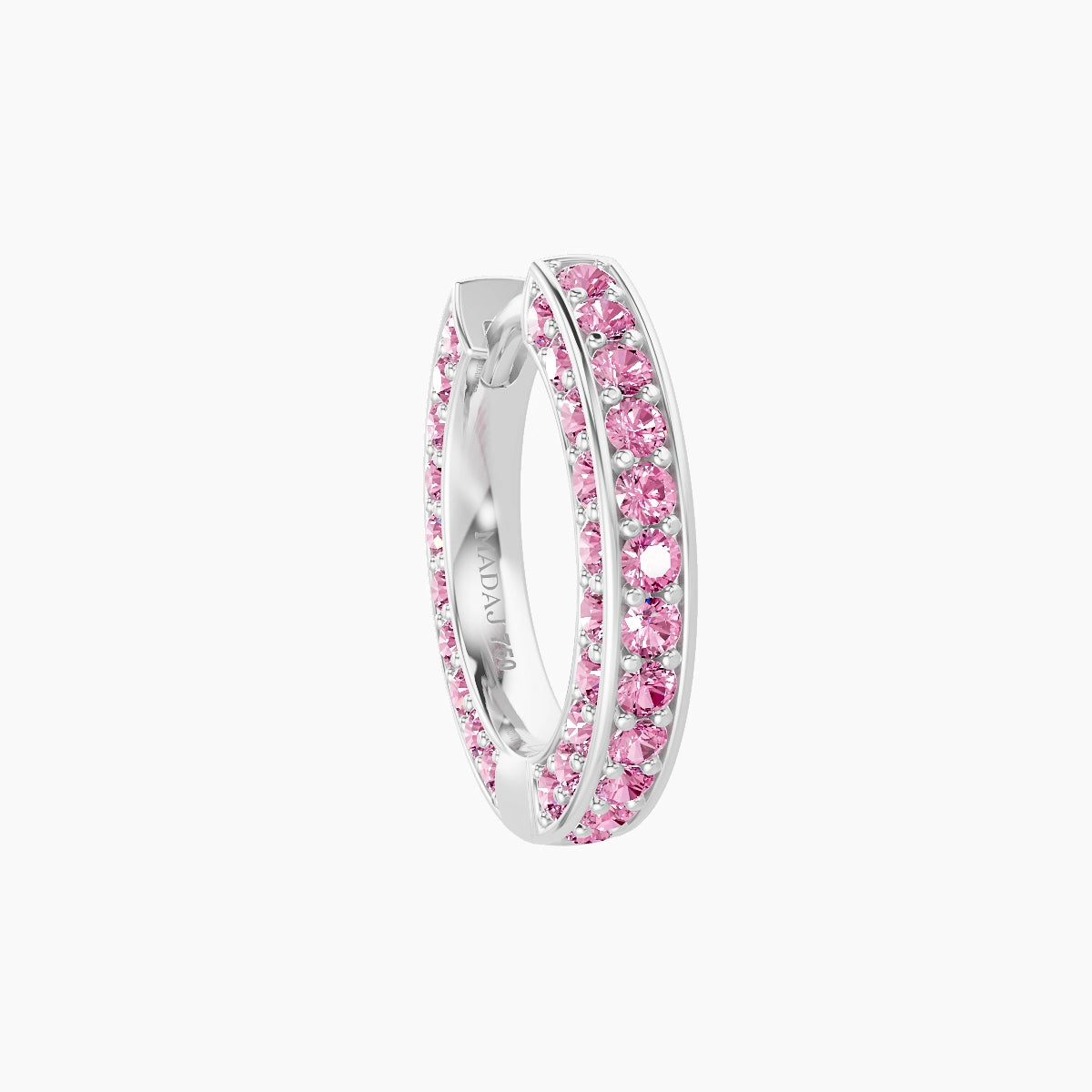 Damia | 18k White Gold 8 mm Pink Sapphire Hoop Piercing