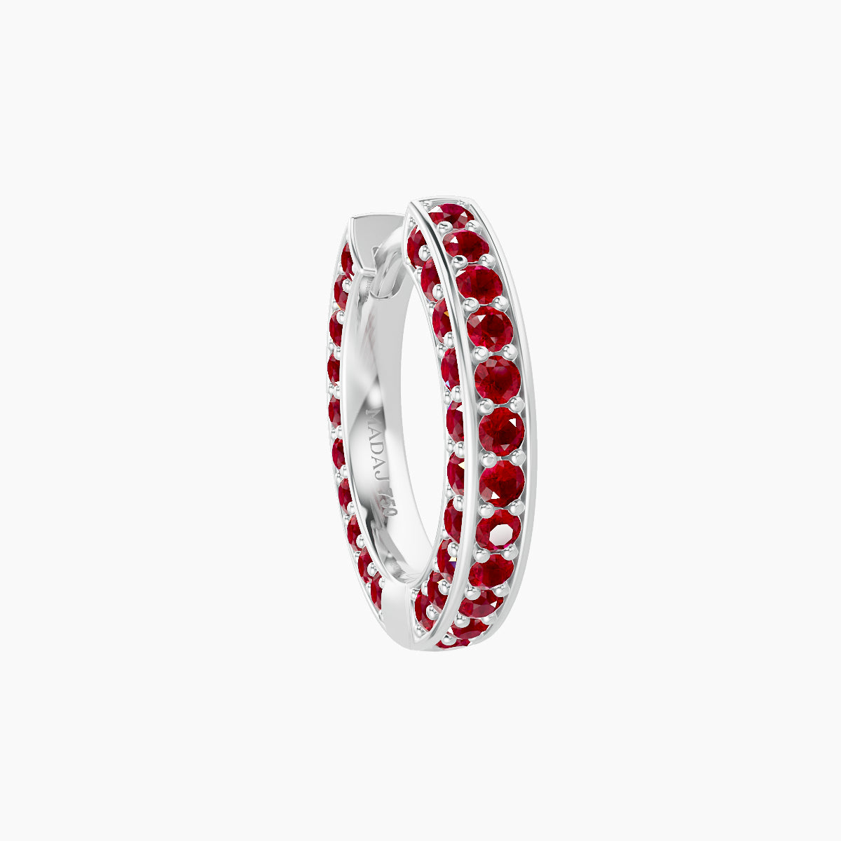 Damia | 18k White Gold 8 mm Ruby Hoop Piercing