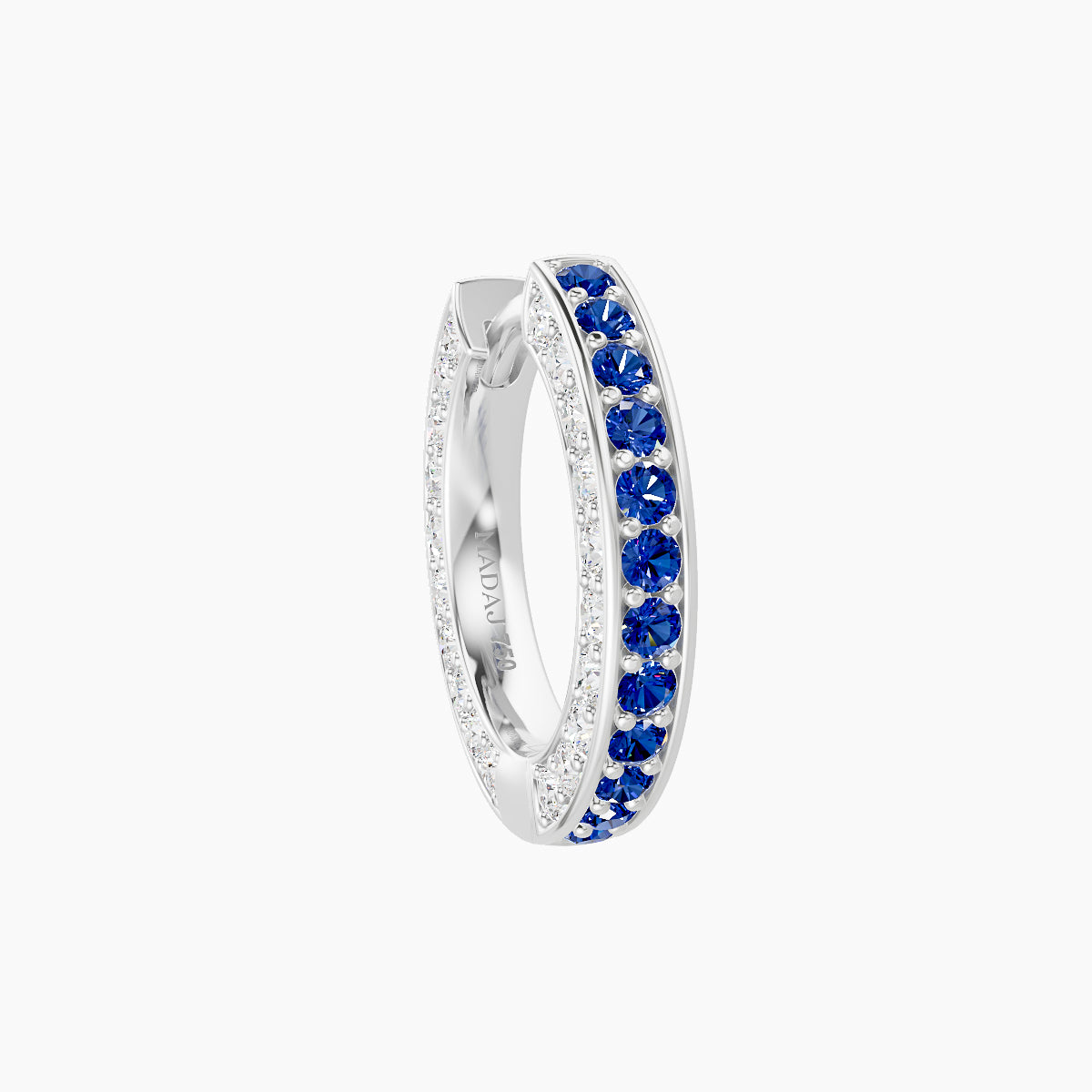 Damia | 18k White Gold 8 mm Sapphire & Diamond Hoop Piercing
