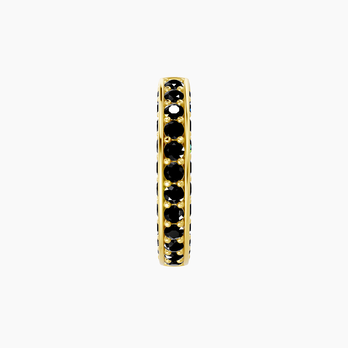 Damia | 18k Yellow Gold 8 mm Black Diamond Hoop Piercing