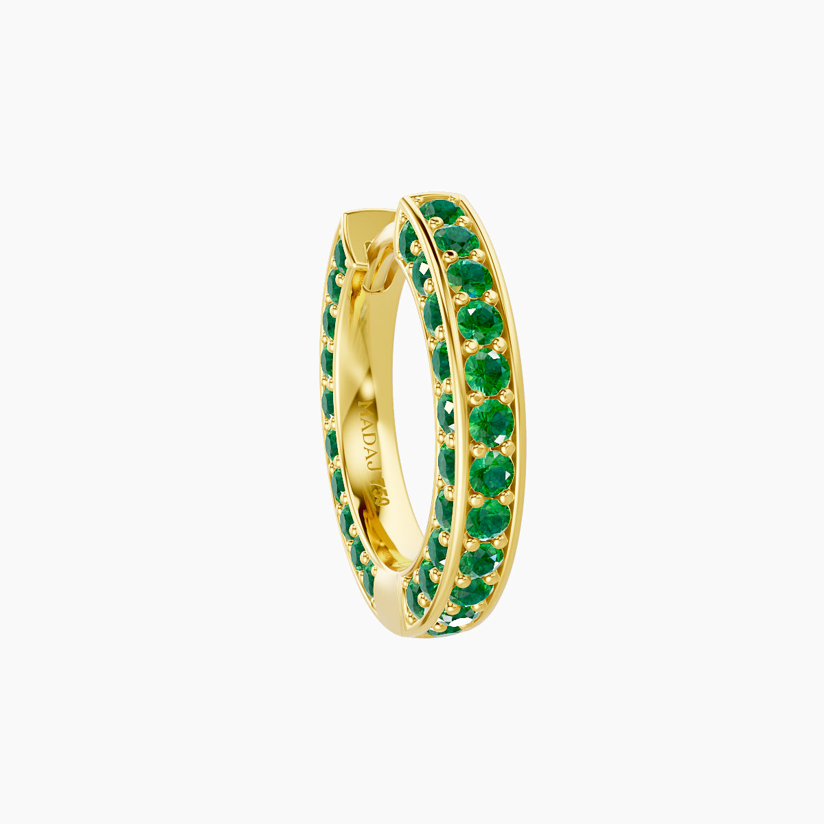 Damia | 18k Yellow Gold 8 mm Emerald Hoop Piercing