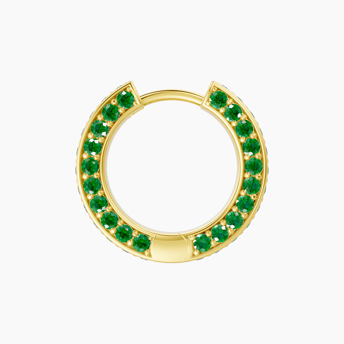 Damia | 18k Yellow Gold 8 mm Emerald Hoop Piercing