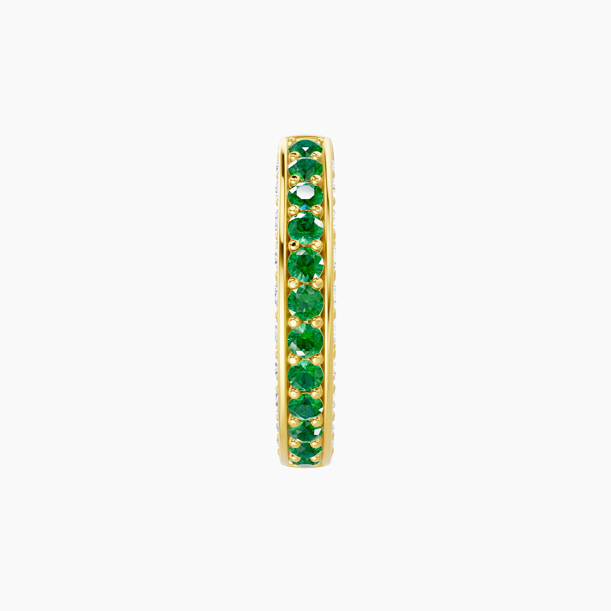 Damia | 18k Yellow Gold 8 mm Emerald & Diamond Hoop Piercing