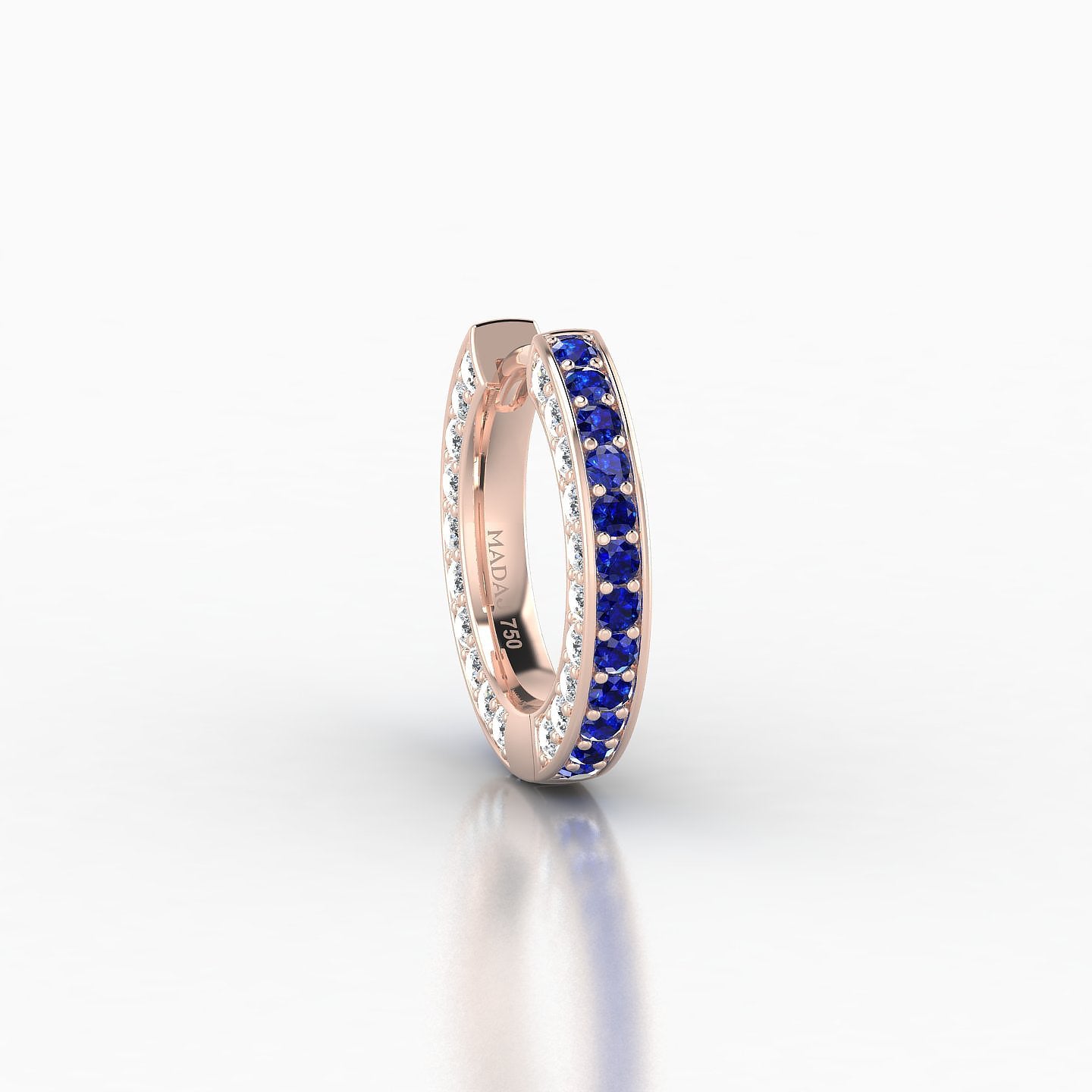 Damia | 18k Rose Gold 8 mm Sapphire & Diamond Hoop Piercing
