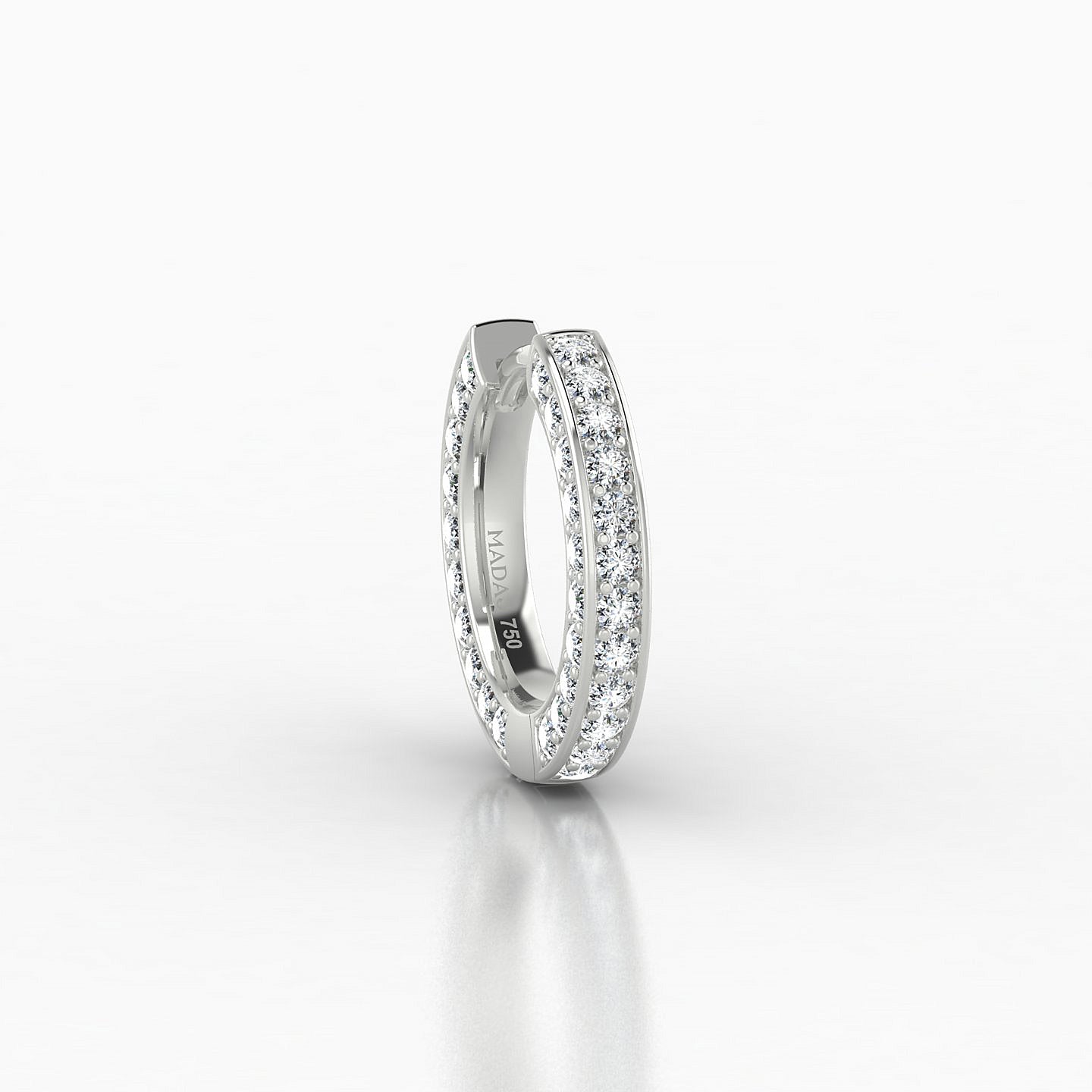 Damia | 18k White Gold 8 mm Diamond Hoop Piercing