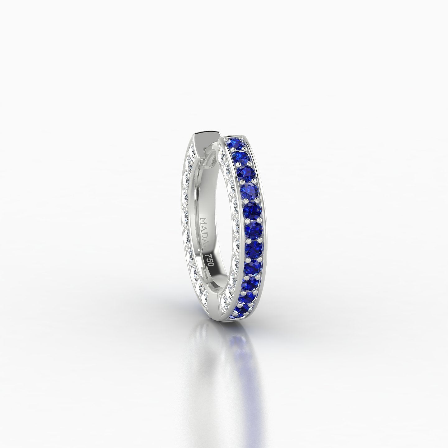 Damia | 18k White Gold 8 mm Sapphire & Diamond Hoop Piercing