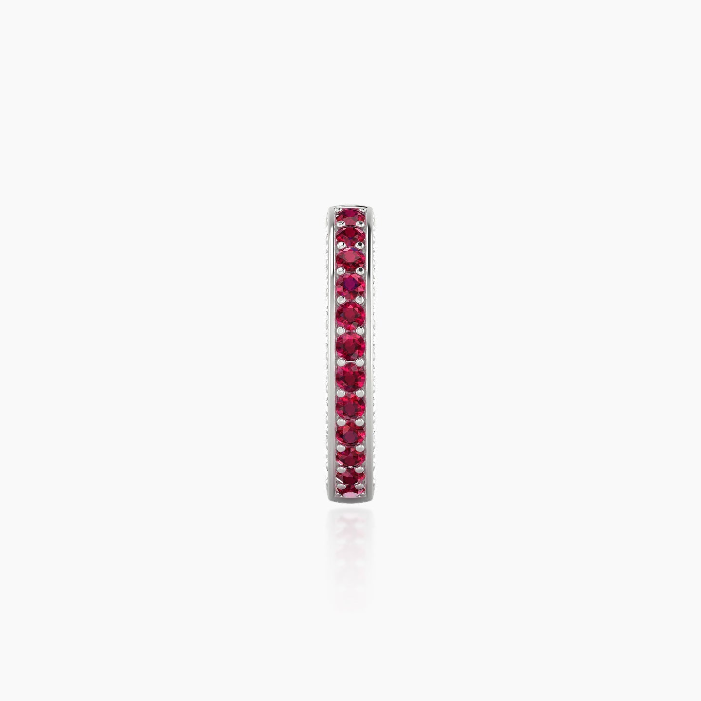 Damia | 18k White Gold 8 mm Ruby & Diamond Hoop Piercing