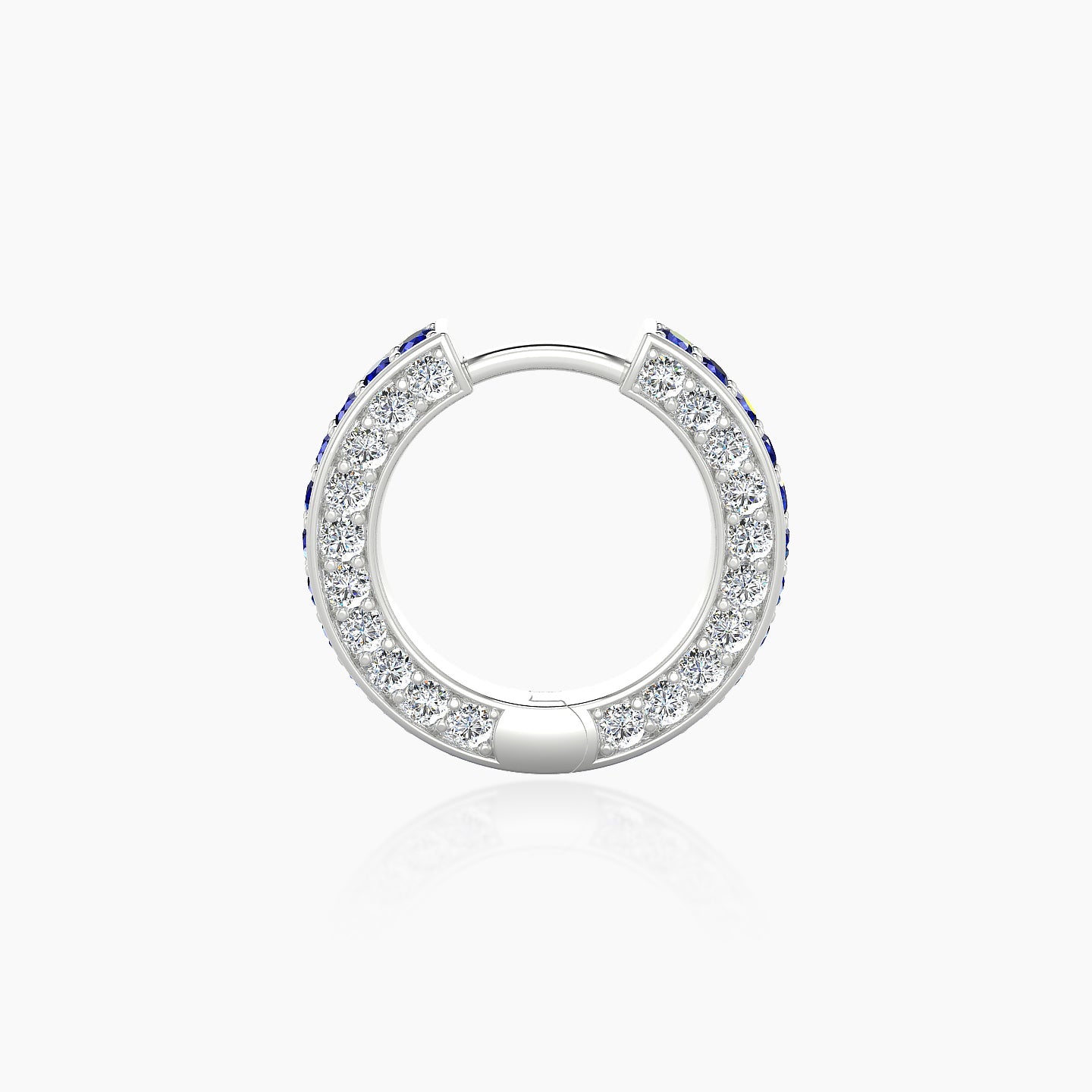 Damia | 18k White Gold 8 mm Sapphire & Diamond Hoop Piercing