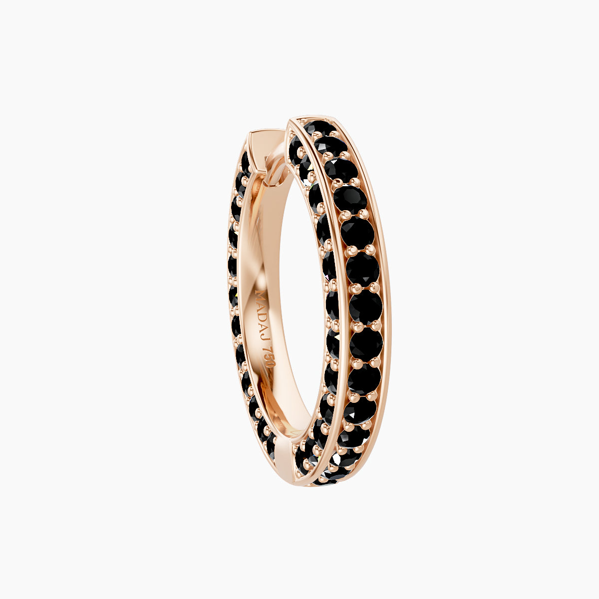 Damia | 18k Rose Gold 9.5 mm Black Diamond Hoop Piercing