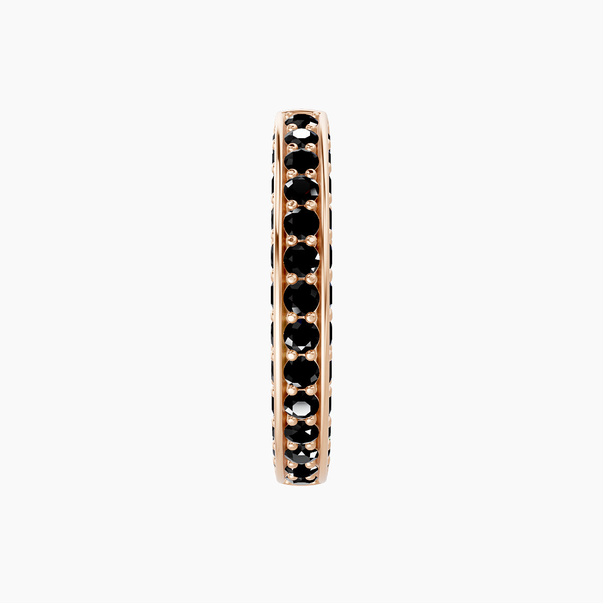 Damia | 18k Rose Gold 9.5 mm Black Diamond Hoop Piercing