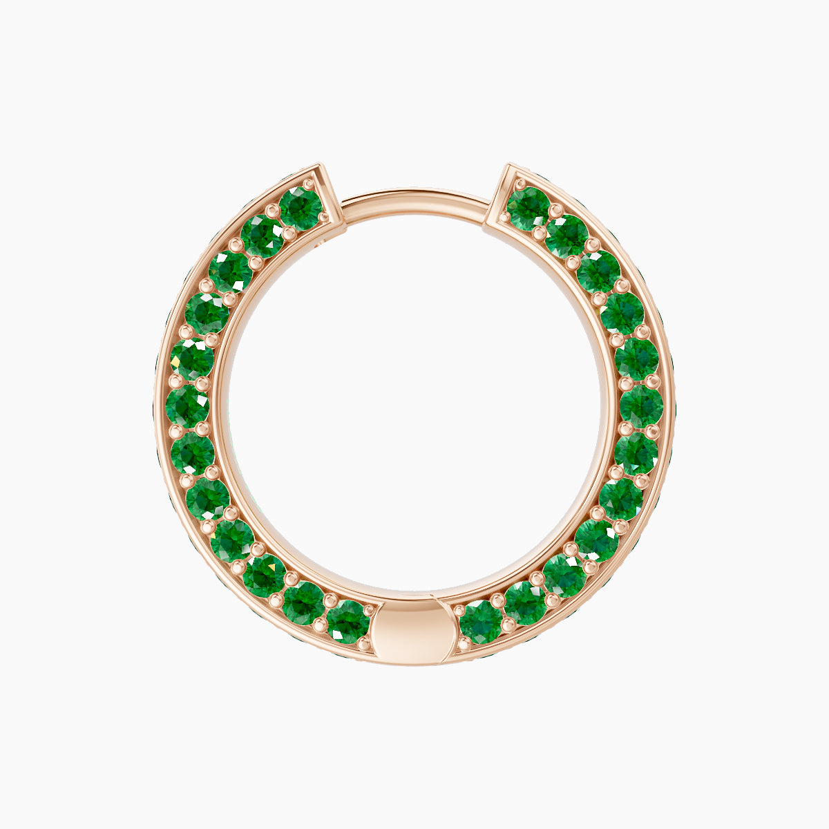 Damia | 18k Rose Gold 9.5 mm Emerald Hoop Piercing